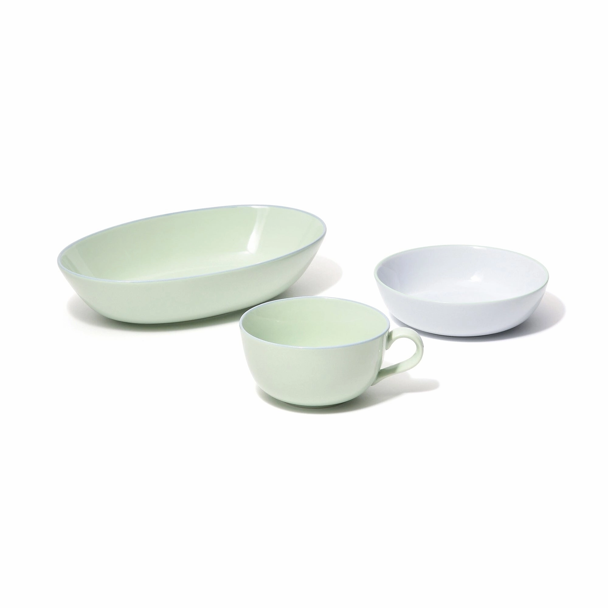 Ordi Colorful 3-Piece Oval Tableware Set Mint