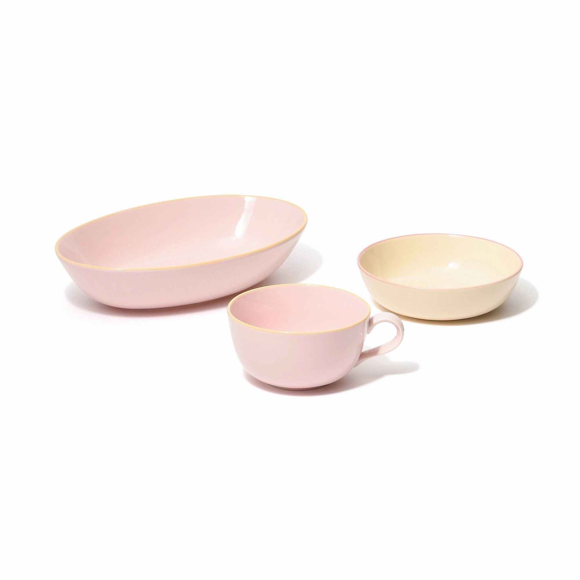 Ordi Colorful 3-Piece Oval Tableware Set Pink