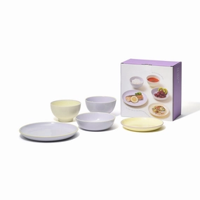 Ordi Colorful 5-Piece Tableware Set Purplehand-painted ceramic bowl