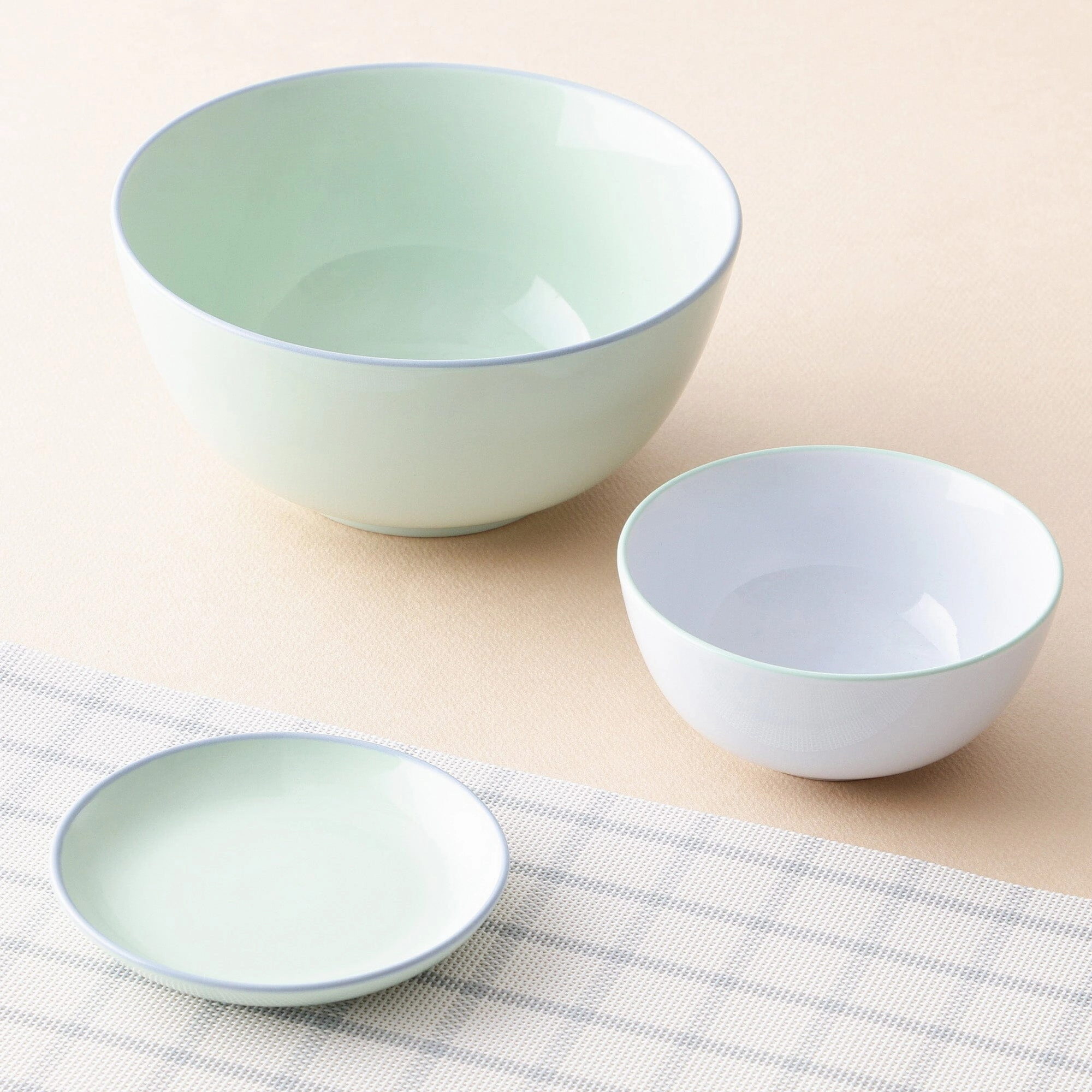 Ordi Colorful Simple Meal 3-Piece Tableware Set Mint