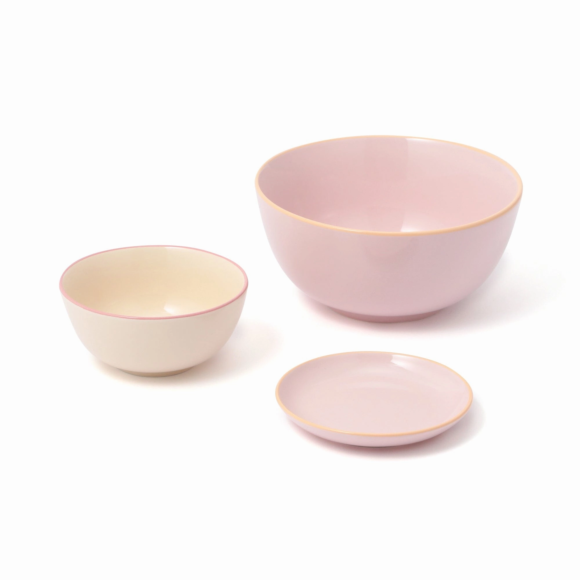 Ordi Colorful  Simple Meal  3-Piece Tableware Set Pink