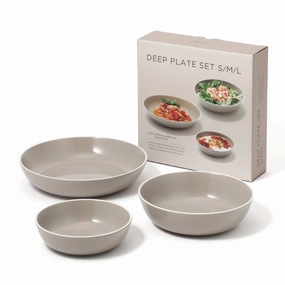 Ordi Deep Plate Set S/M/L  Beigehand-painted ceramic bowl