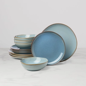 Organic Shades Blue 12-Piece Dinnerware Setmodern kitchen decor ,kitchen dinner set ,dinnerware 