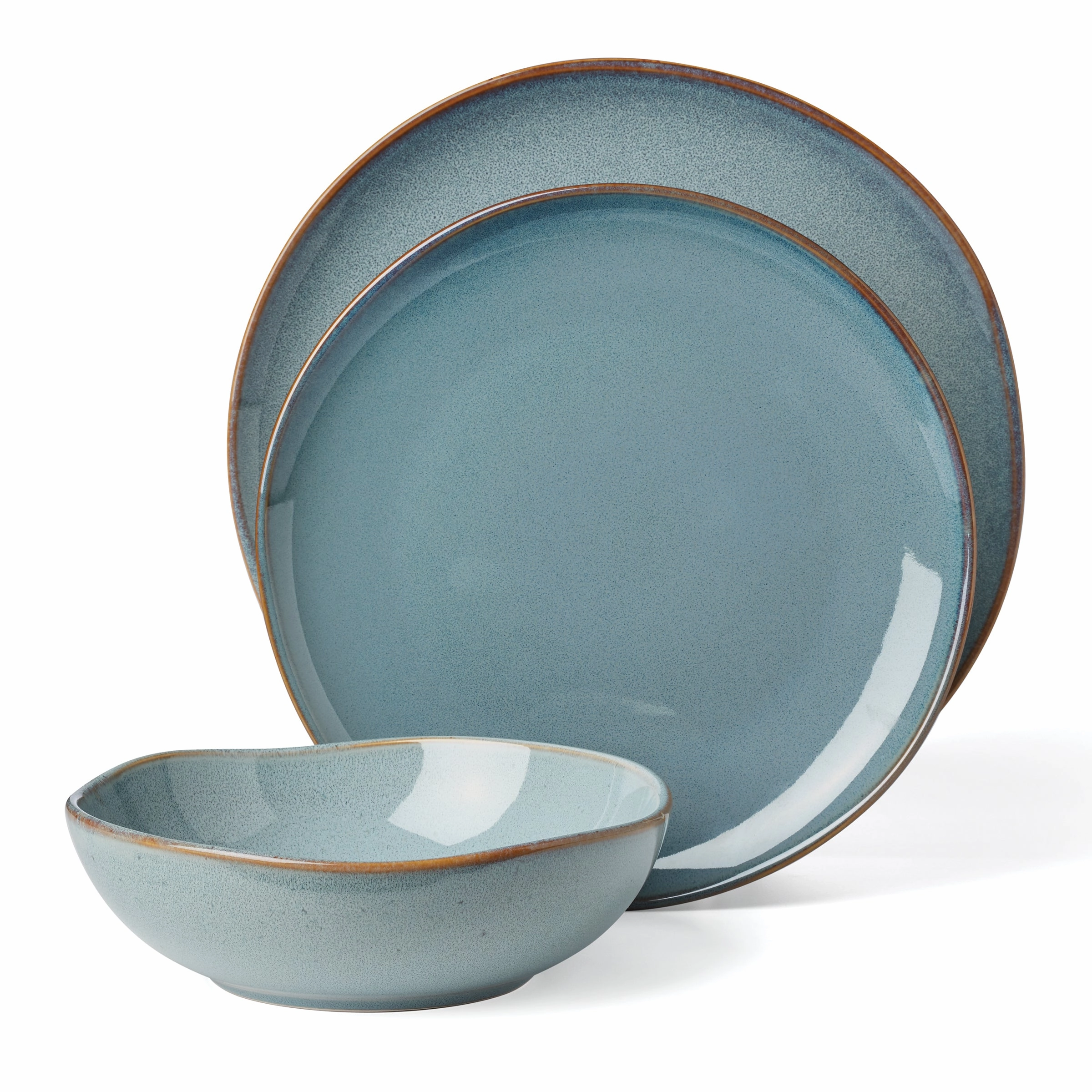 Organic Shades Blue 12-Piece Dinnerware Set