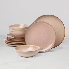 Organic Shades Clay 12-Piece Dinnerware Setmodern kitchen decor ,kitchen dinner set ,dinnerware 