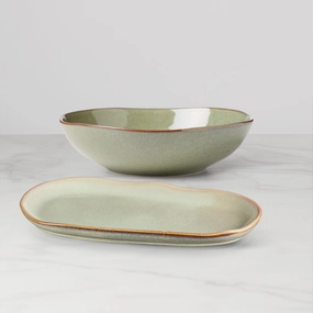 Organic Shades Green 2-Piece Serving Setmodern kitchen decor ,kitchen dinner set ,dinnerware 