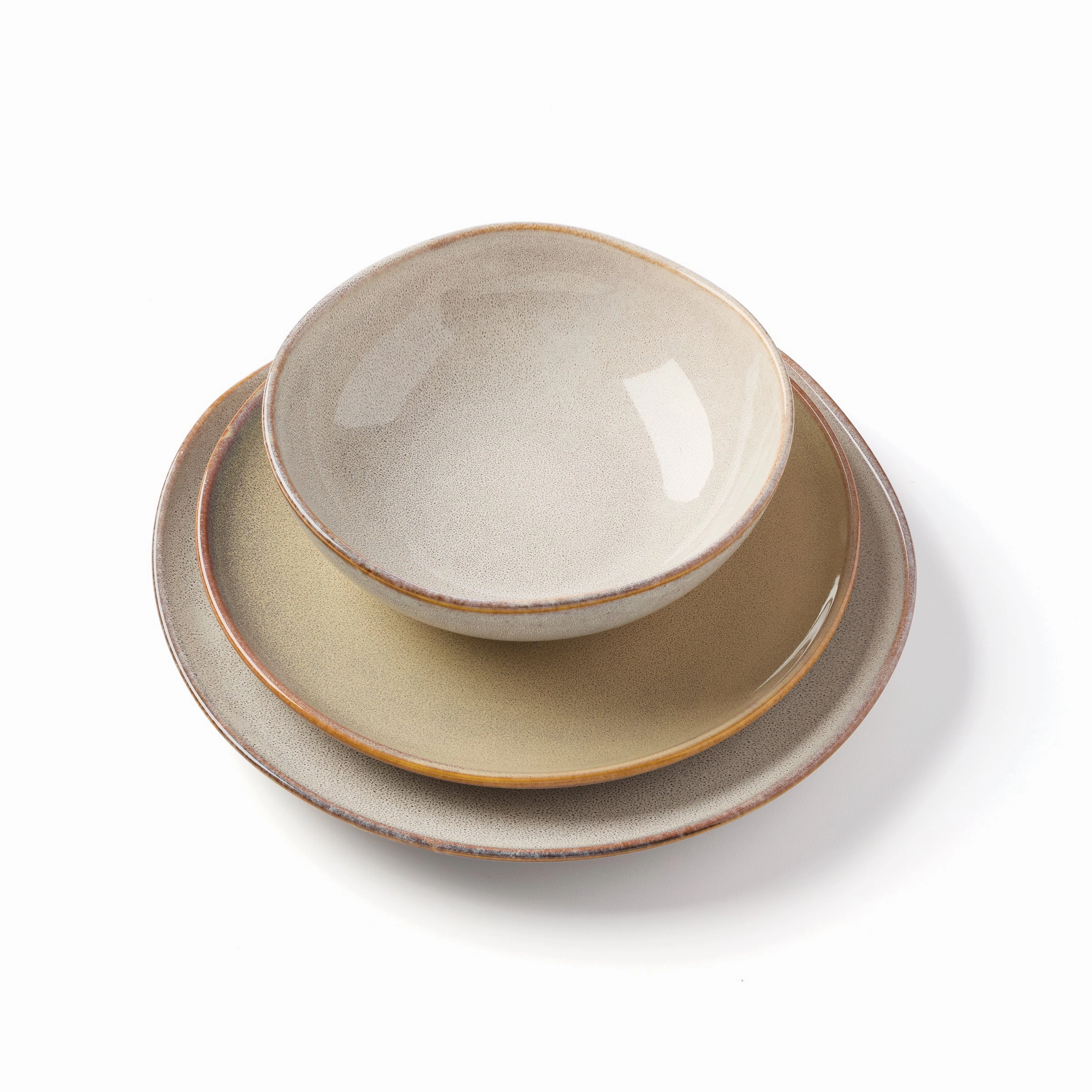 Organic Shades Oatmeal 12-Piece Dinnerware Set