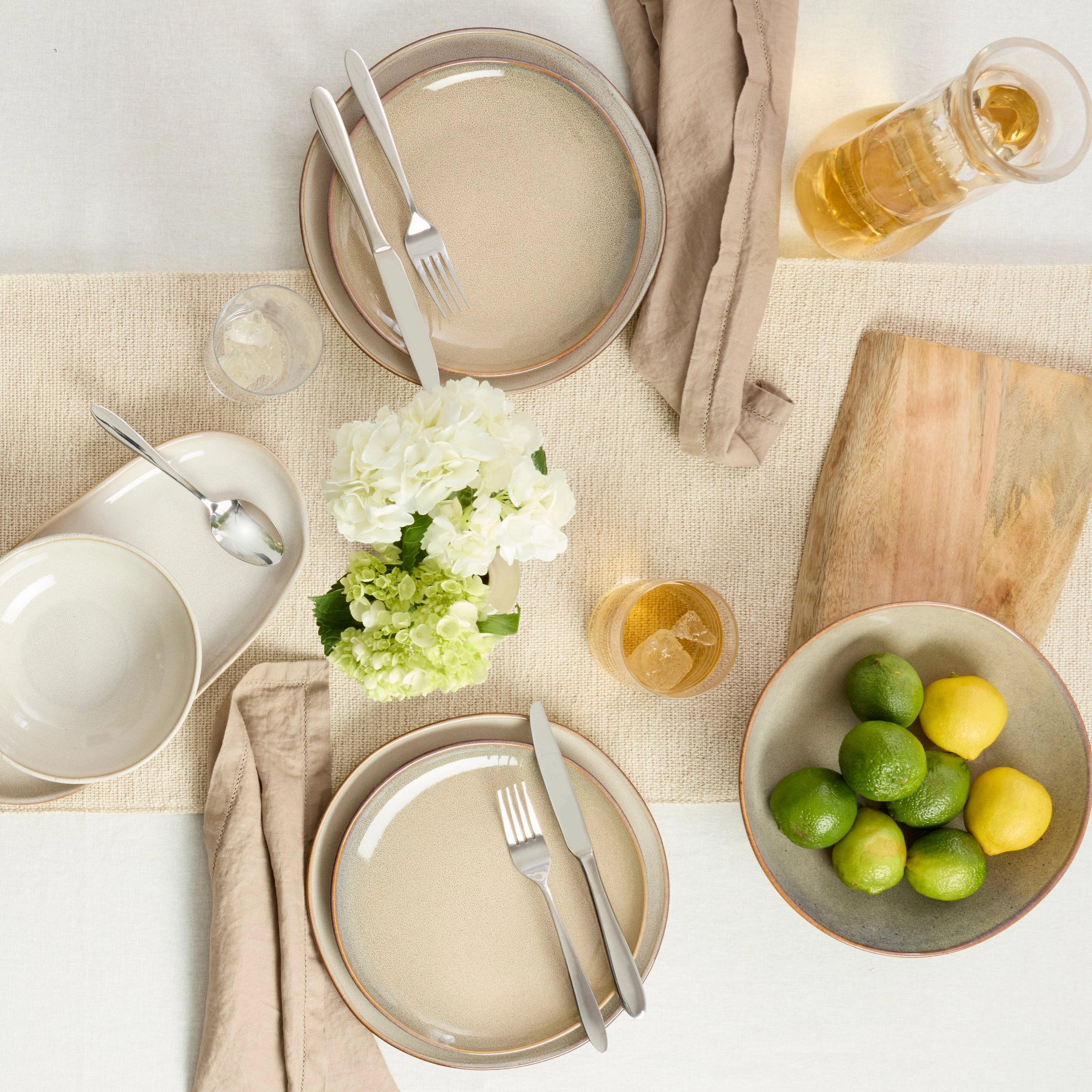 Organic Shades Oatmeal 12-Piece Dinnerware Set