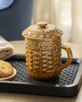 Oriental Harmony Mug - Amber Brownmodern kitchen decor ,kitchen dinner set ,dinnerware 