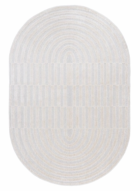 Orla Ivory Cream Striped Indoor Outdoor Oval Rug *NO RETURNS UNLESS FAULTYmodern color block patchwork rug
