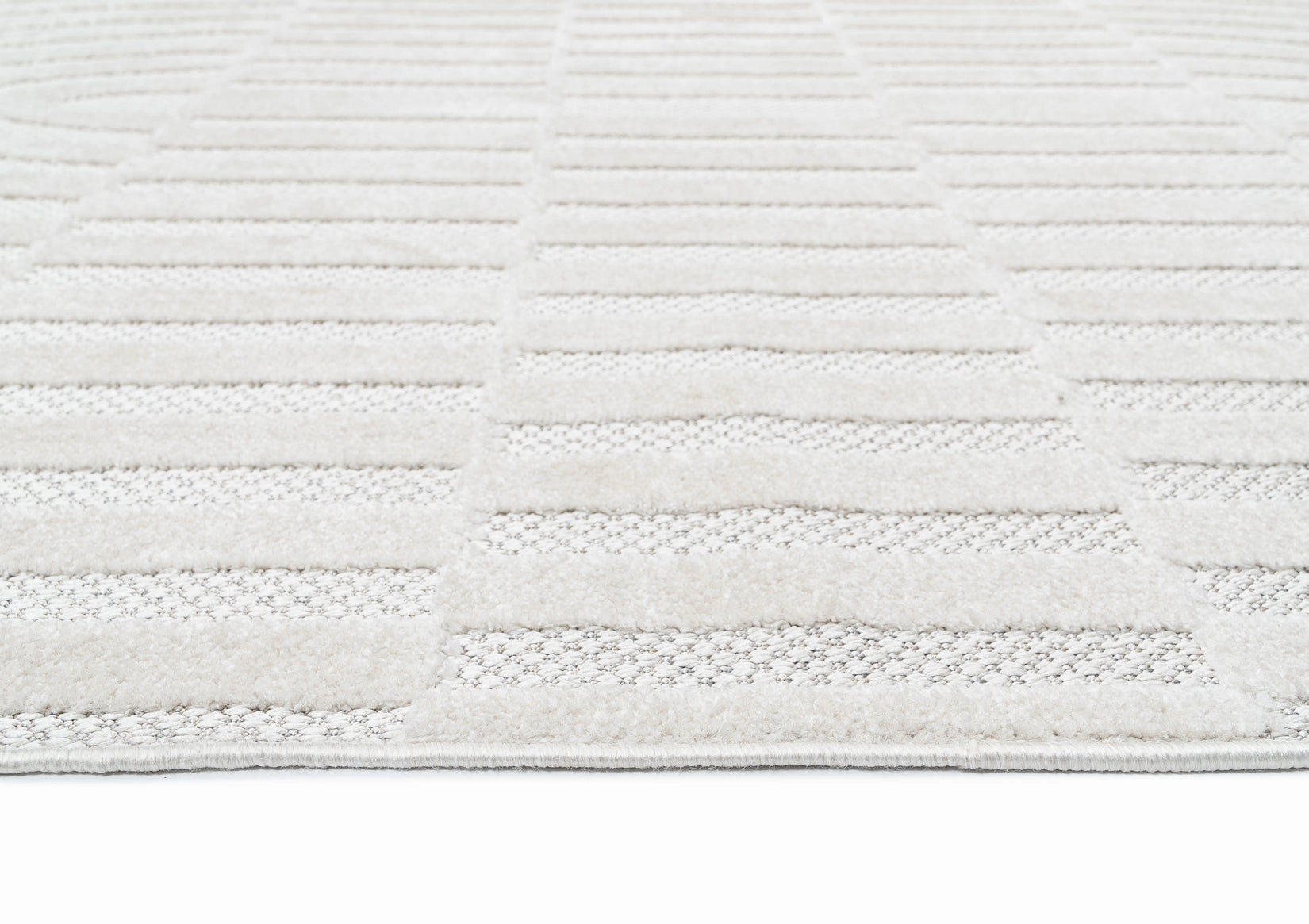 Orla Ivory Cream Striped Indoor Outdoor Oval Rug *NO RETURNS UNLESS FAULTY
