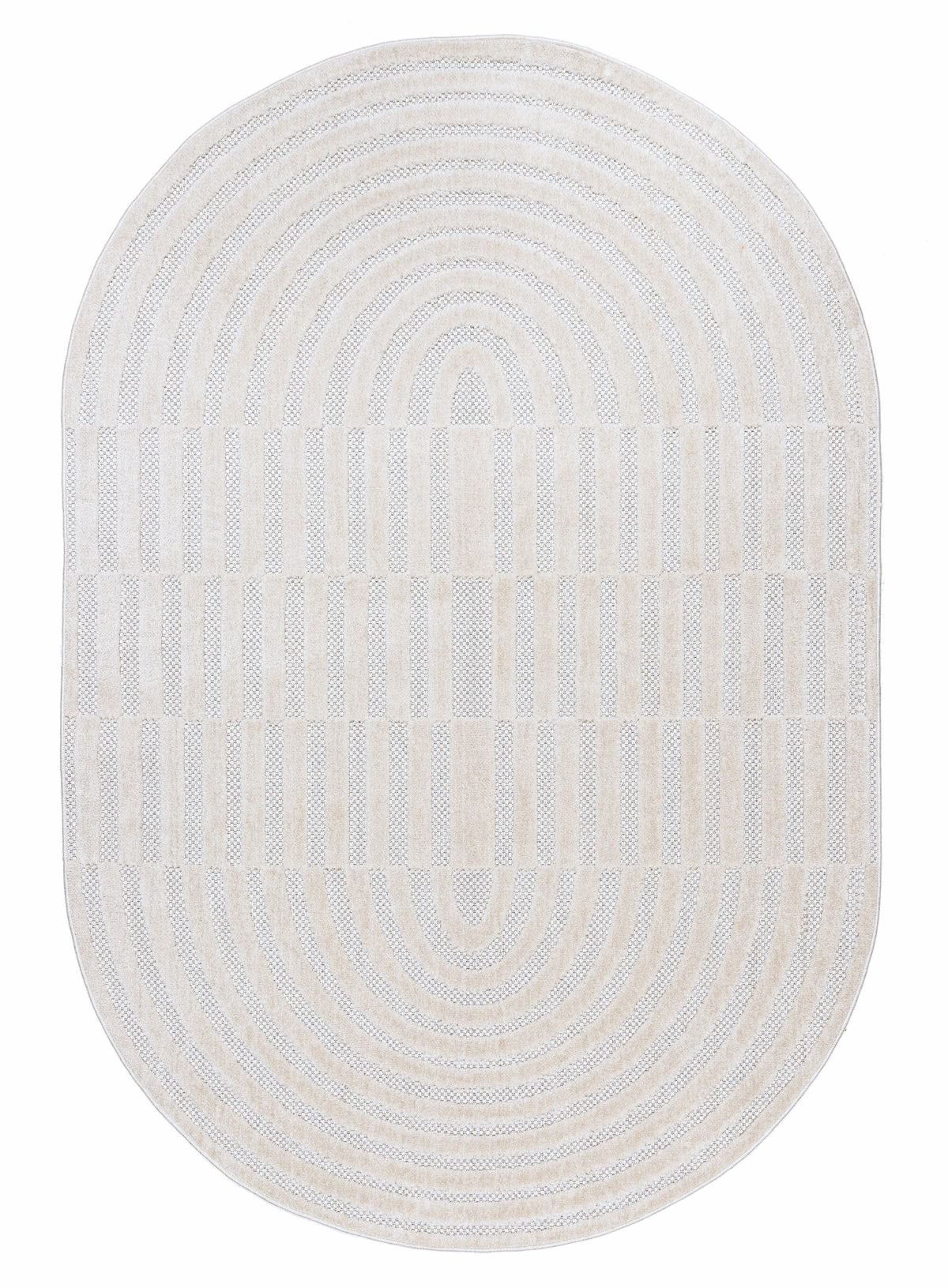 Orla Ivory Cream Striped Indoor Outdoor Oval Rug *NO RETURNS UNLESS FAULTYmodern color block patchwork rug
