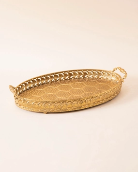Oval Honeycomb Serving Tray - Smallmodern kitchen decor ,kitchen dinner set ,dinnerware 