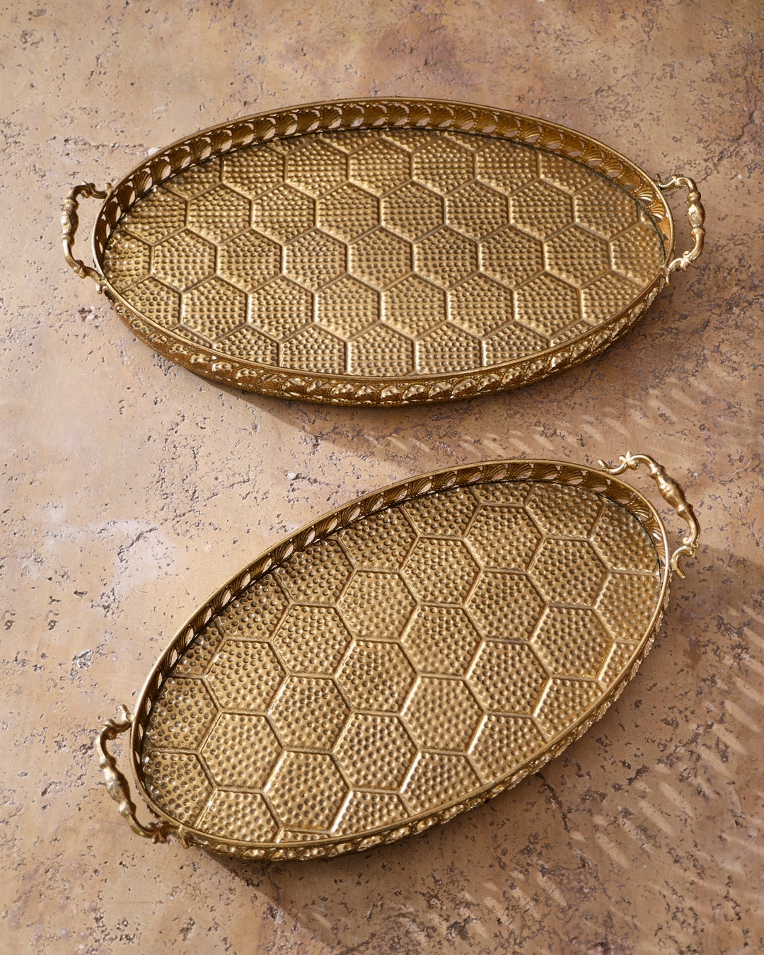 Oval Honeycomb Serving Tray - Small