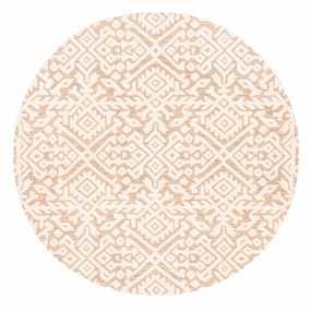 Paloma Peach and Ivory Tribal Patterned Round Rug *NO RETURNS UNLESS FAULTYmodern color block patchwork rug