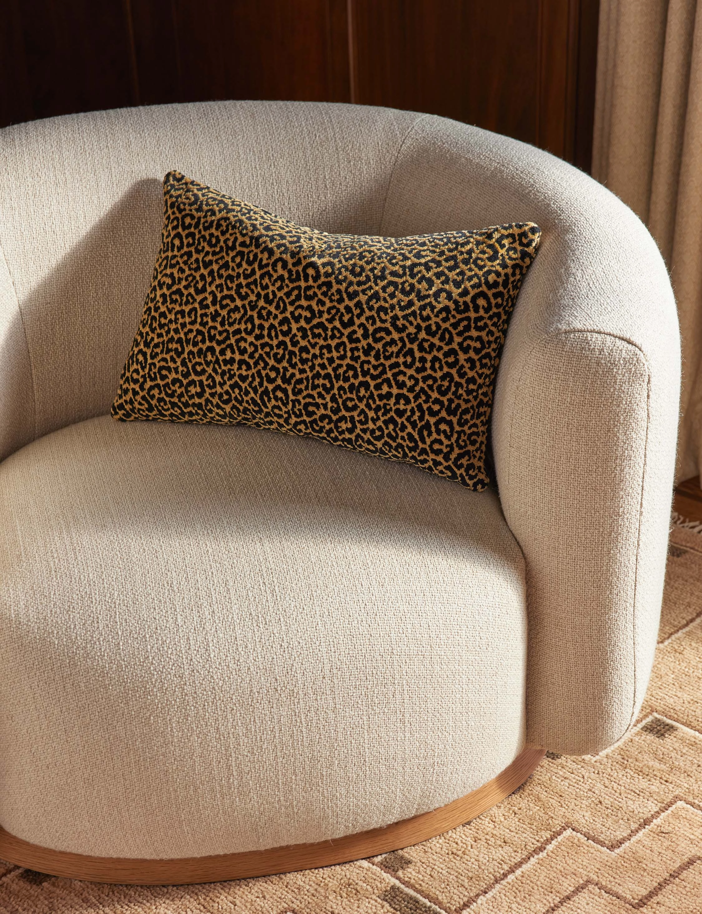 Panthera Velvet Lumbar Pillow by Scalamandre