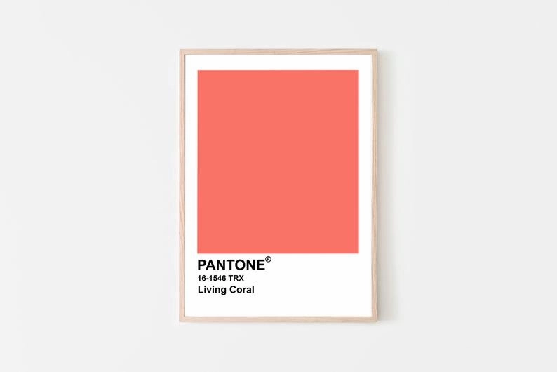 Pantone - Living Coralnordic style wall decor