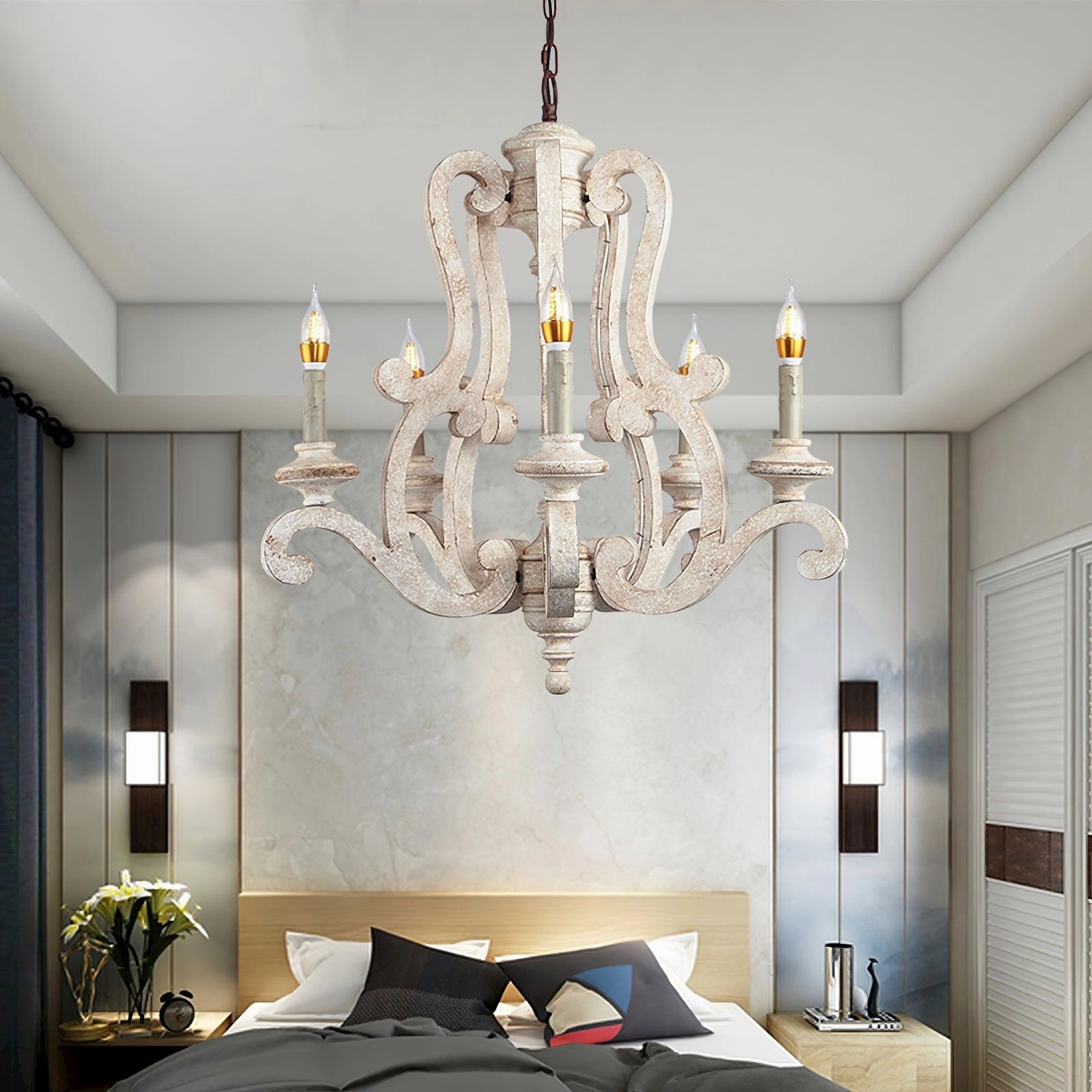 Parrotuncle Wooden Candle Chandelier