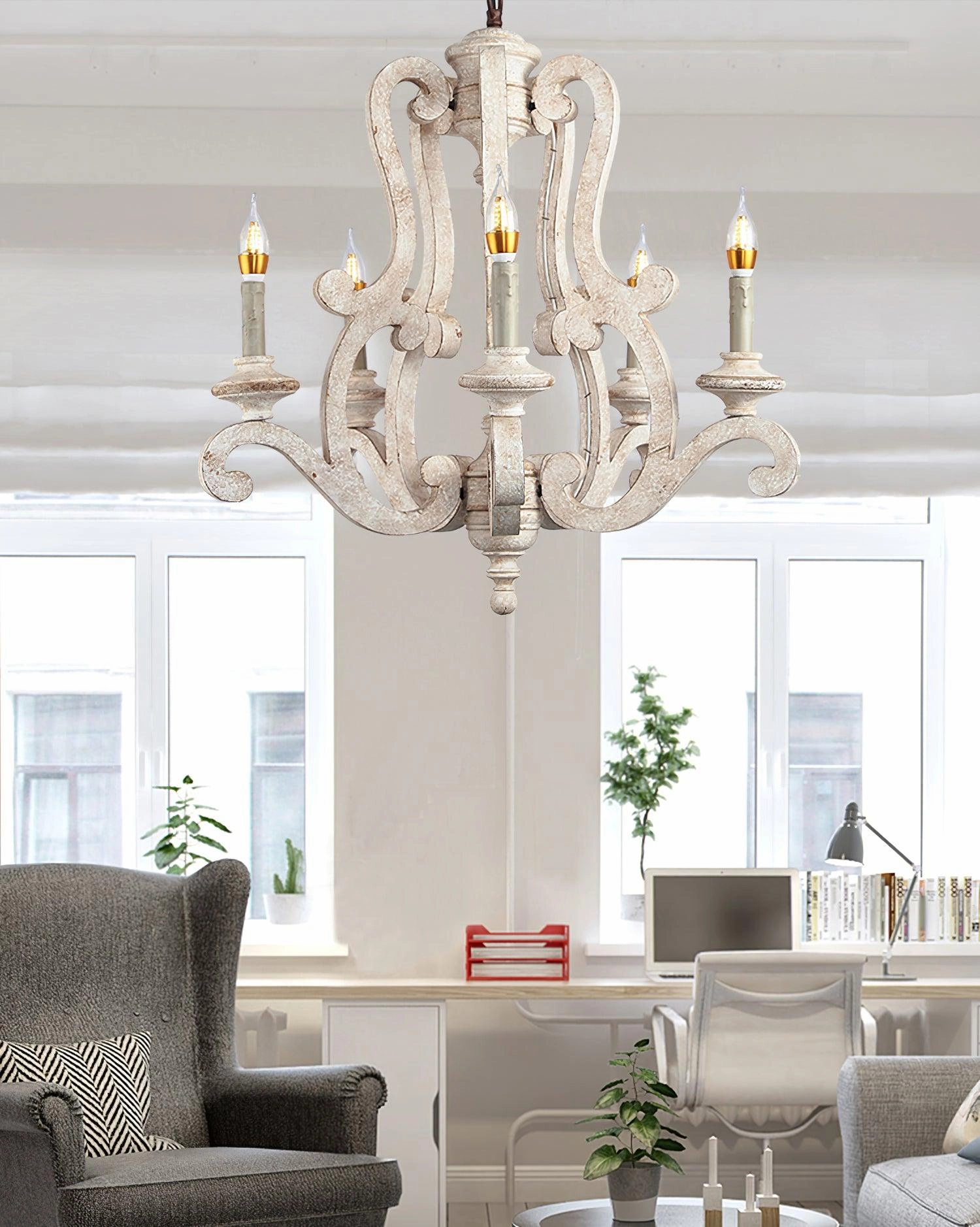 Parrotuncle Wooden Candle Chandelier