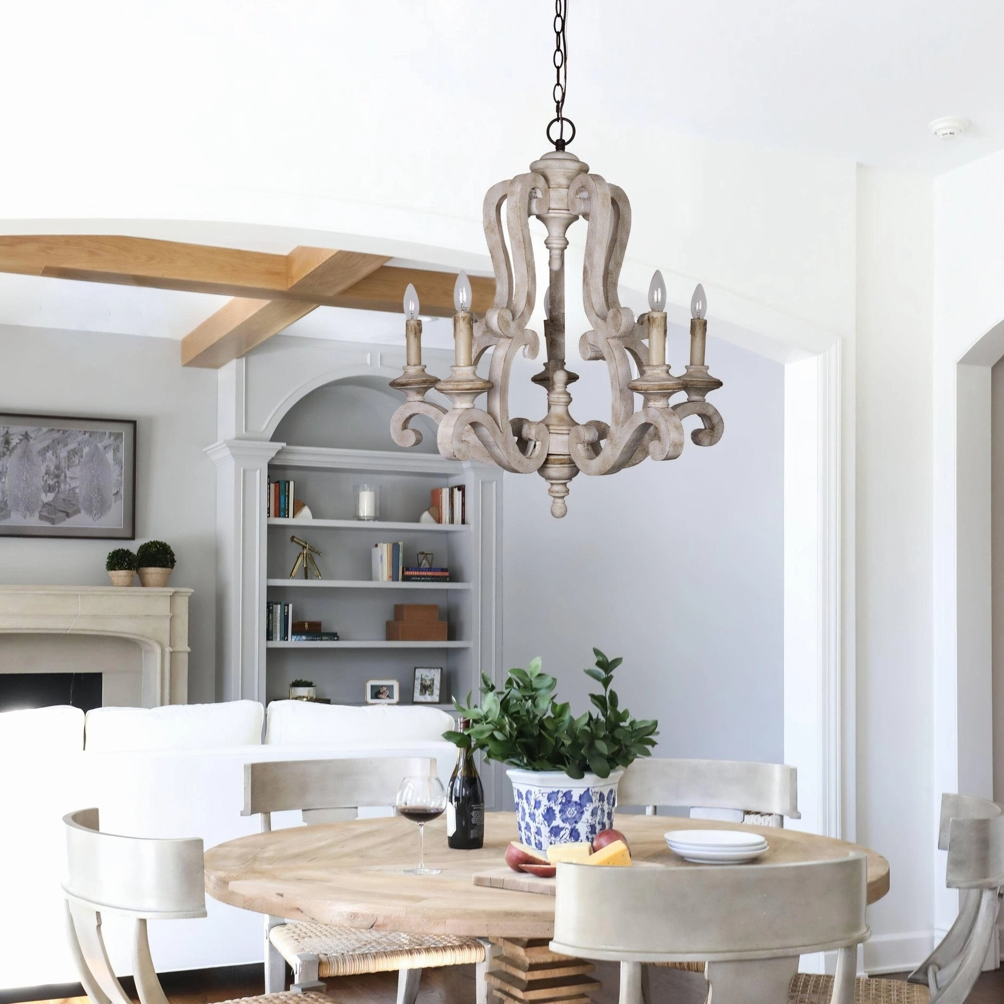 Parrotuncle Wooden Candle Chandelier