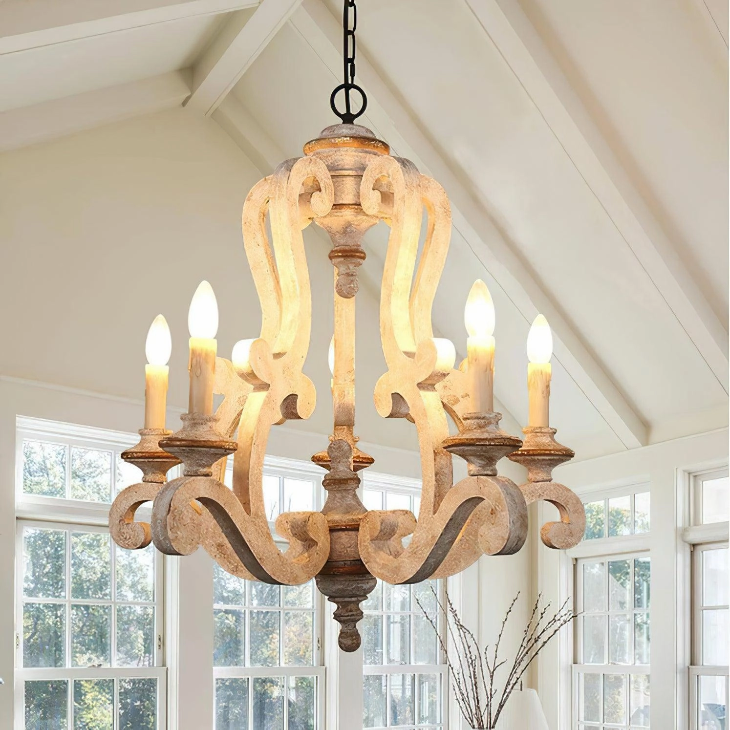 Parrotuncle Wooden Candle Chandelier