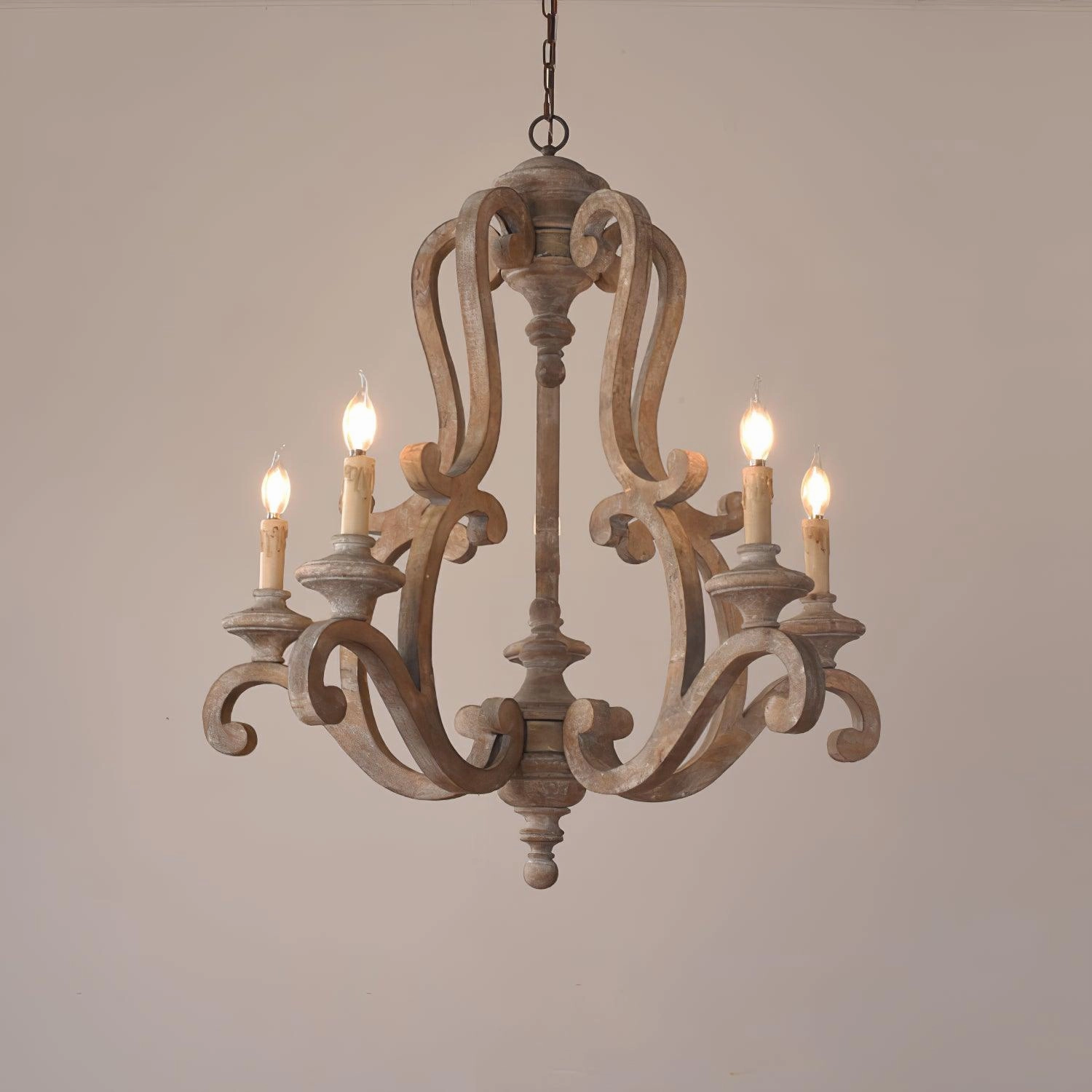 Parrotuncle Wooden Candle Chandelier
