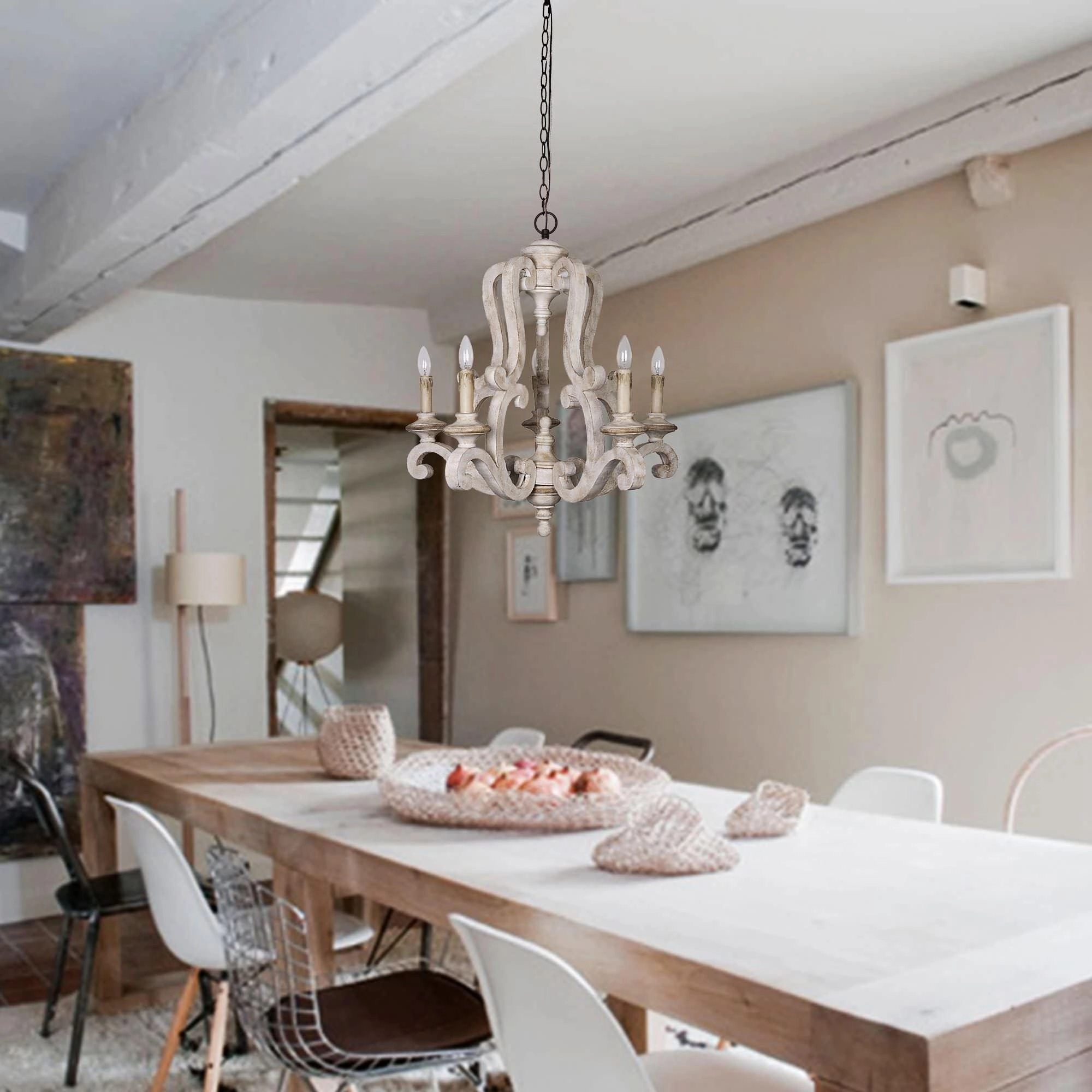 Parrotuncle Wooden Candle Chandelier