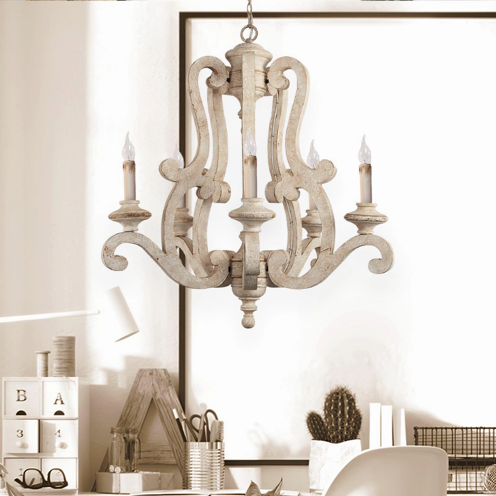 Parrotuncle Wooden Candle Chandelier