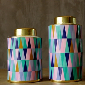 Pastel Geomatric Pattern Urn Vaseshome decoration ,modern home decor 