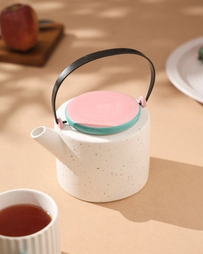 Pastel Harmony Teapot - Whitemodern kitchen decor ,kitchen dinner set ,dinnerware 