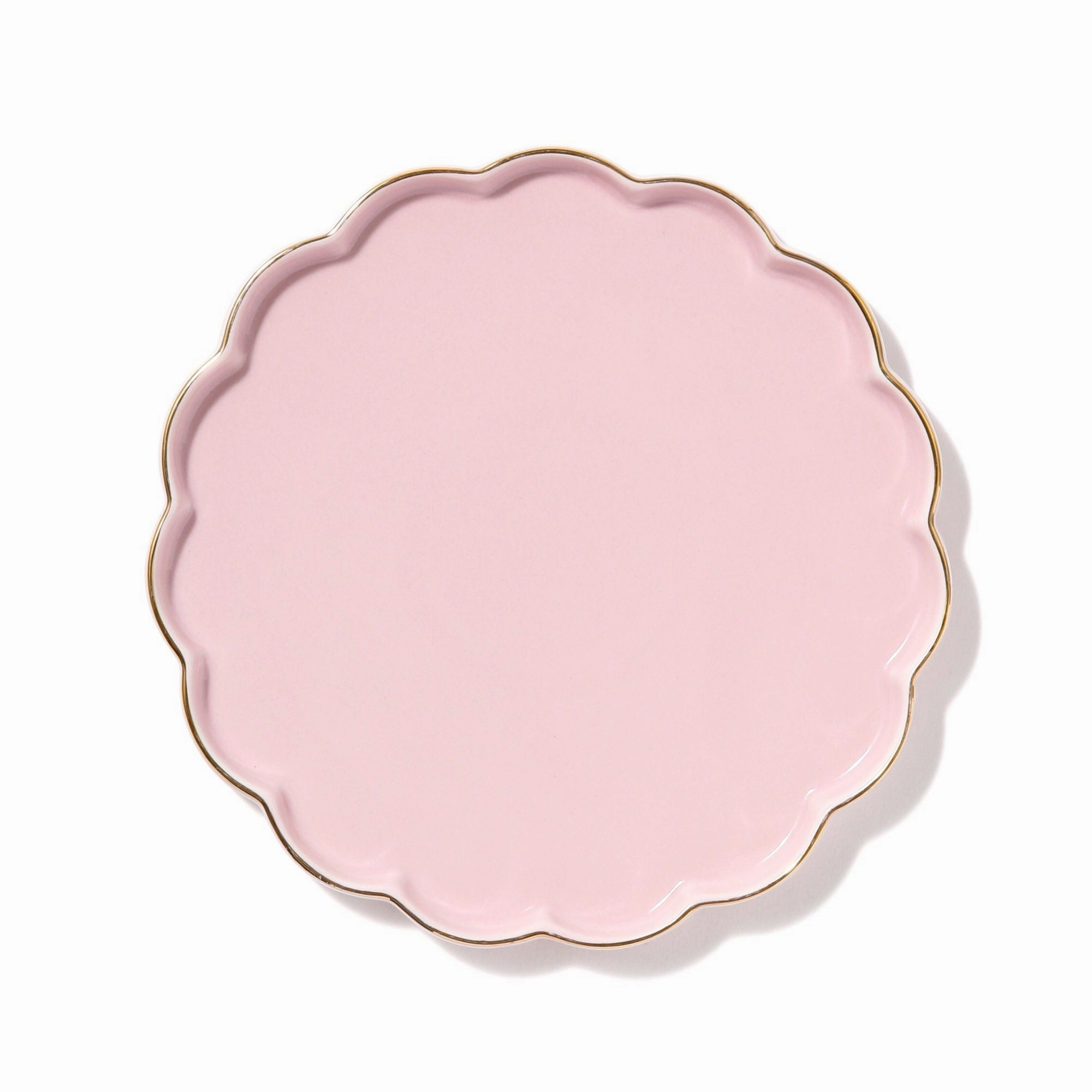 Pastel Scallop Plate Small Pinkhand-painted ceramic bowl