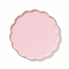 Pastel Scallop Plate Small Pinkhand-painted ceramic bowl