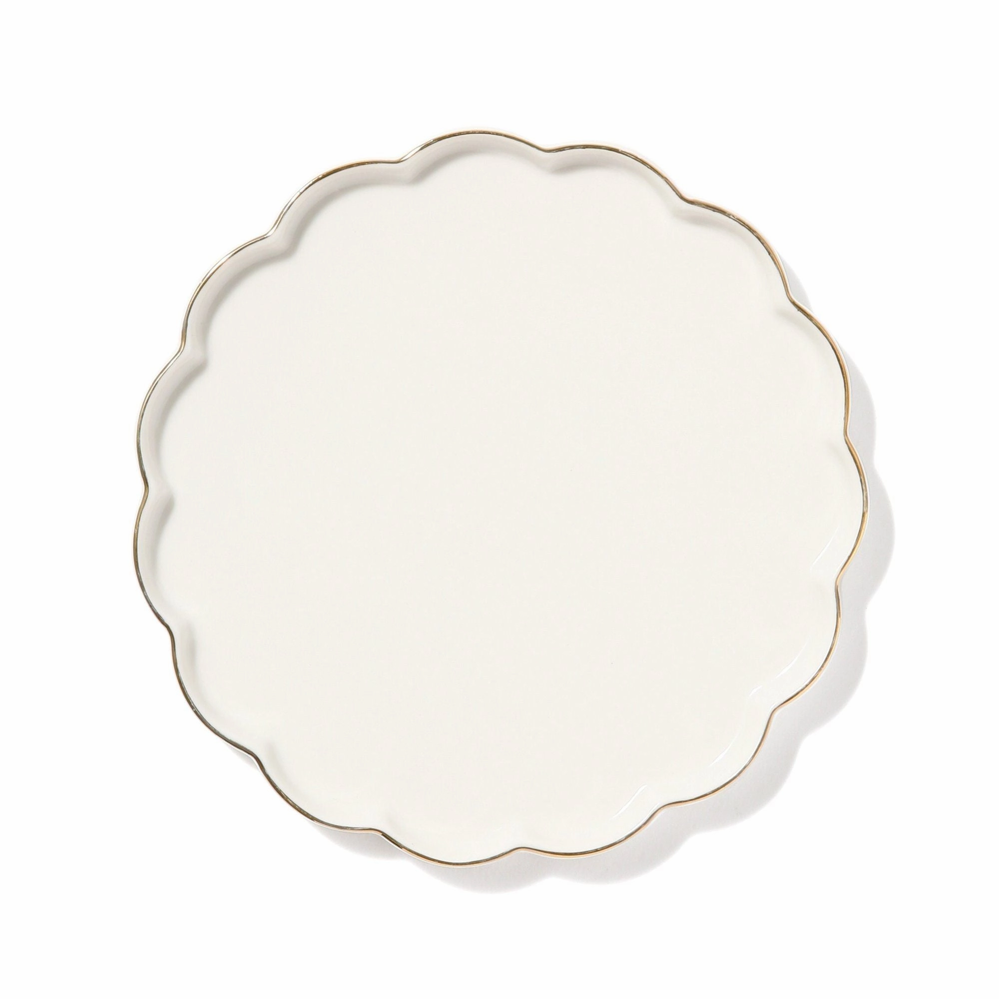 Pastel Scallop Plate Small Whitehand-painted ceramic bowl