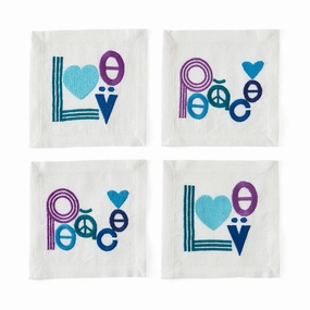 Peace & Love Cocktail Napkinsmodern kitchen decor ,kitchen dinner set ,dinnerware 