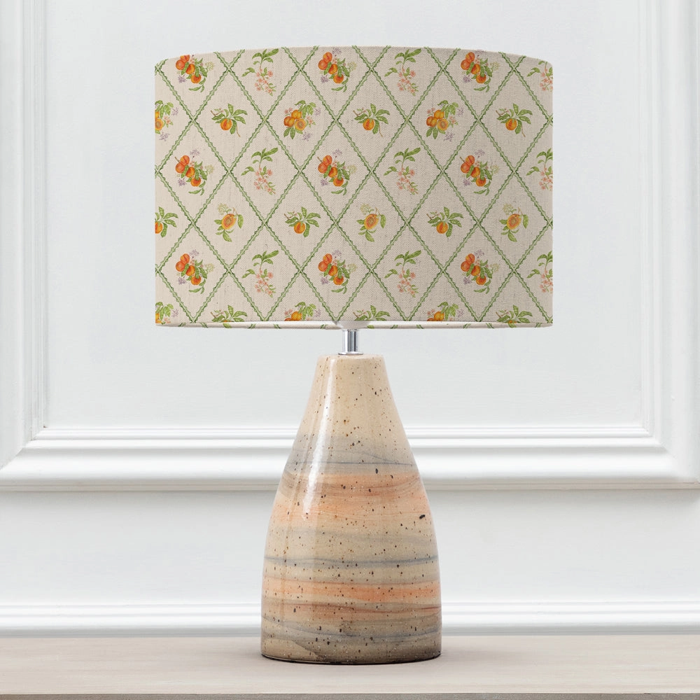 Peach Trellis Eva & Japura Complete Table Lamp Sandstone/Cream