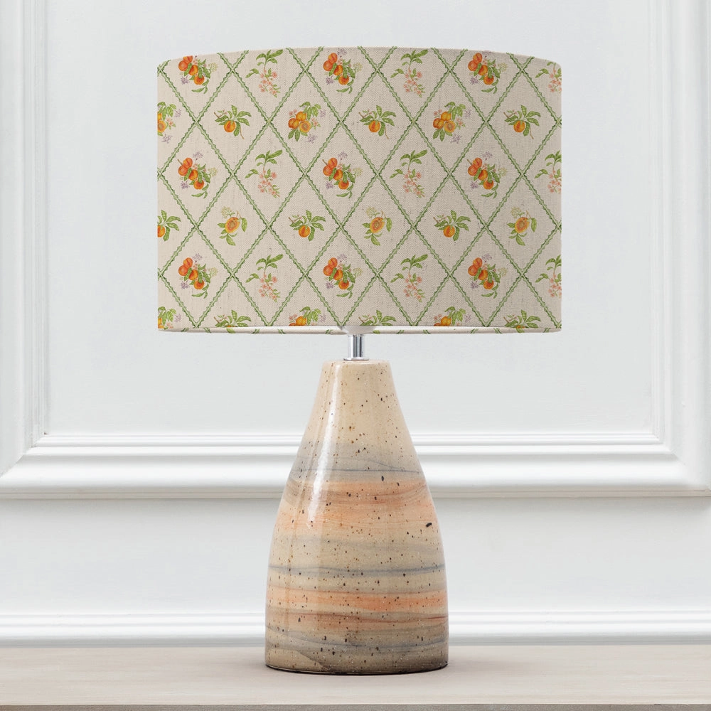 Peach Trellis Eva & Japura Complete Table Lamp Sandstone/Cream