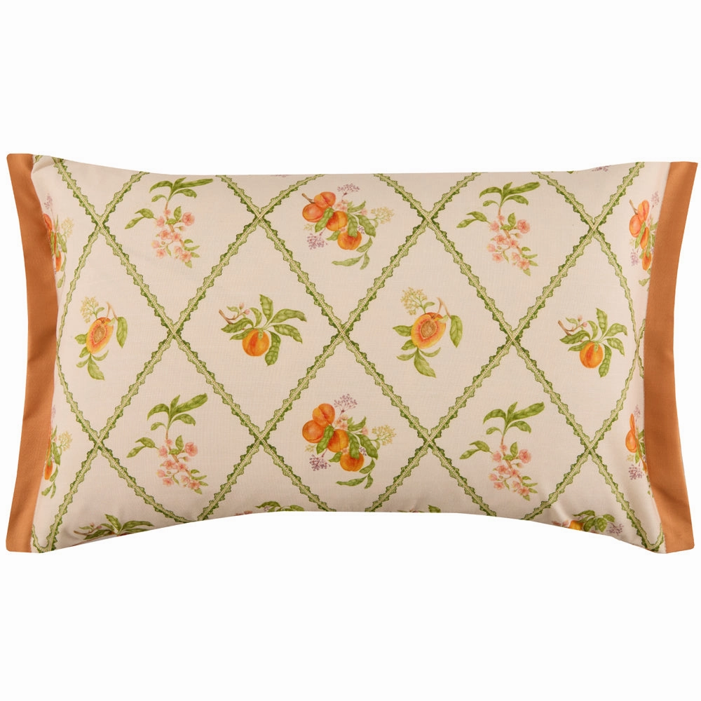 Peach Trellis Printed Outdoor Cushion Orange