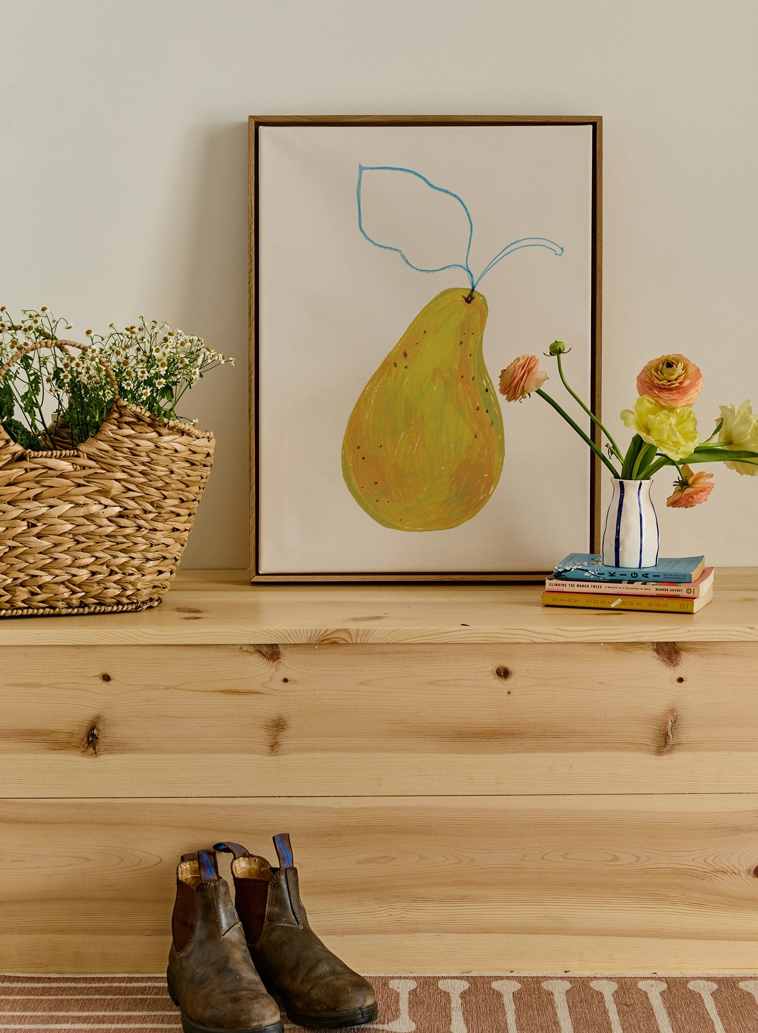 Pear Study in Blue, Canvas