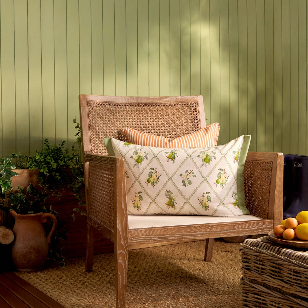 Pear Trellis Printed Outdoor Cushion Green