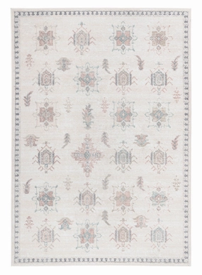 Pebblebrook Cream and Pink Traditional Rugmodern color block patchwork rug