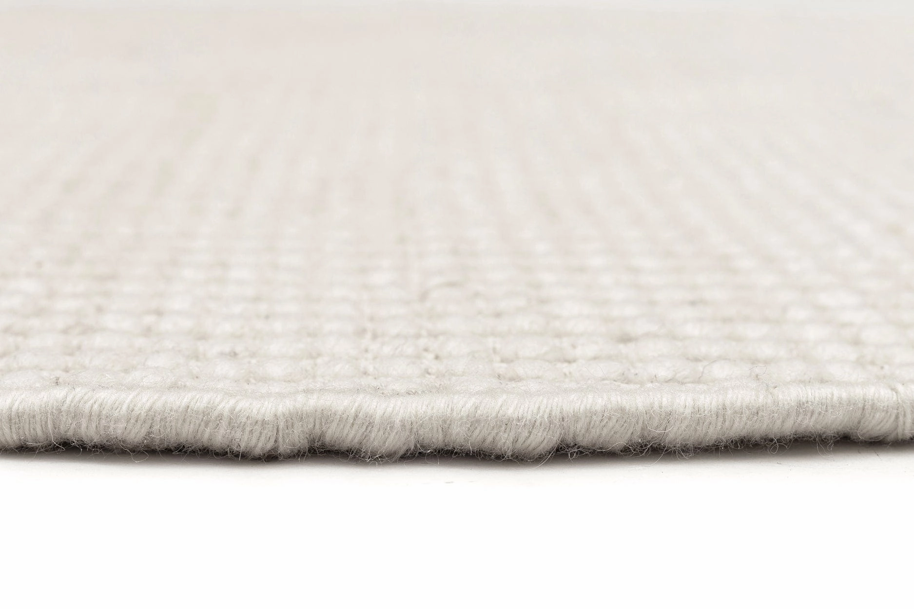 Pella Cream and Grey Textured Flatweave Round Rug