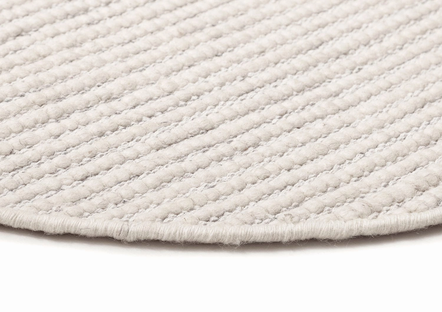Pella Cream and Grey Textured Flatweave Round Rug