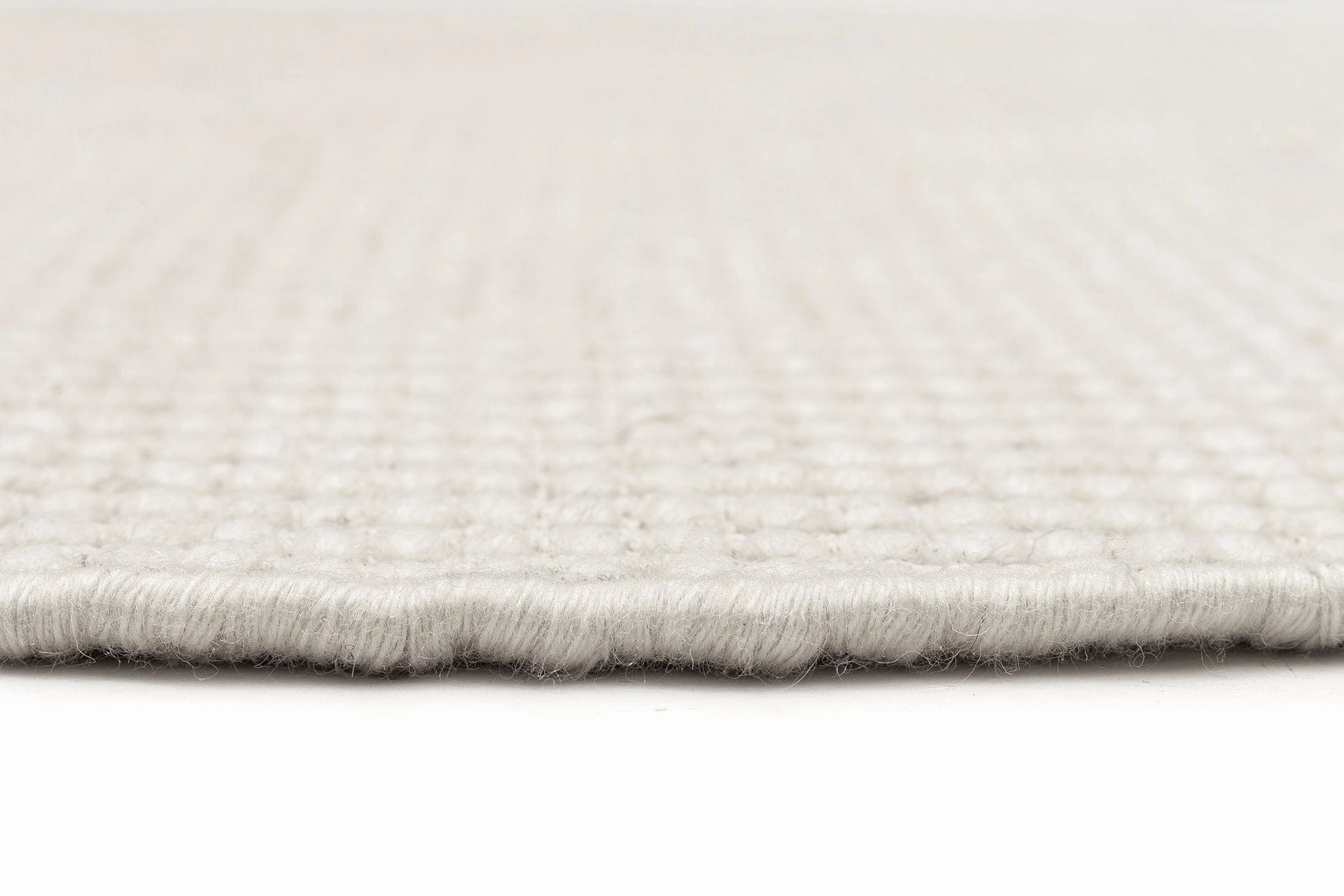 Pella Cream and Grey Textured Flatweave Round Rug