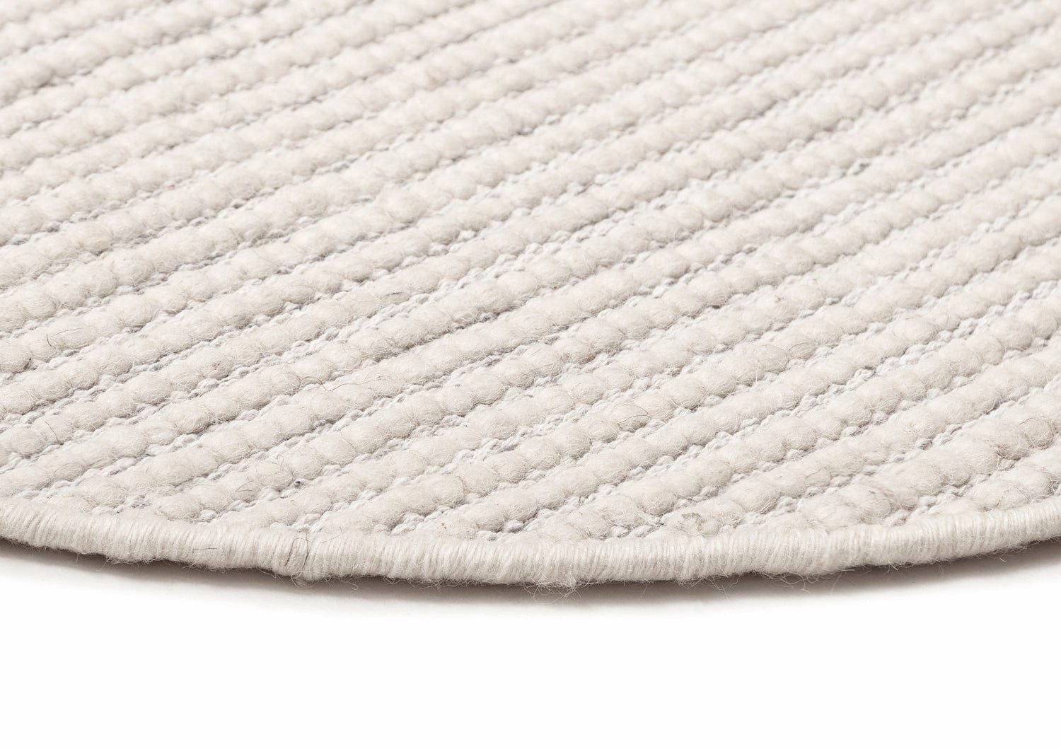 Pella Cream and Grey Textured Flatweave Round Rug