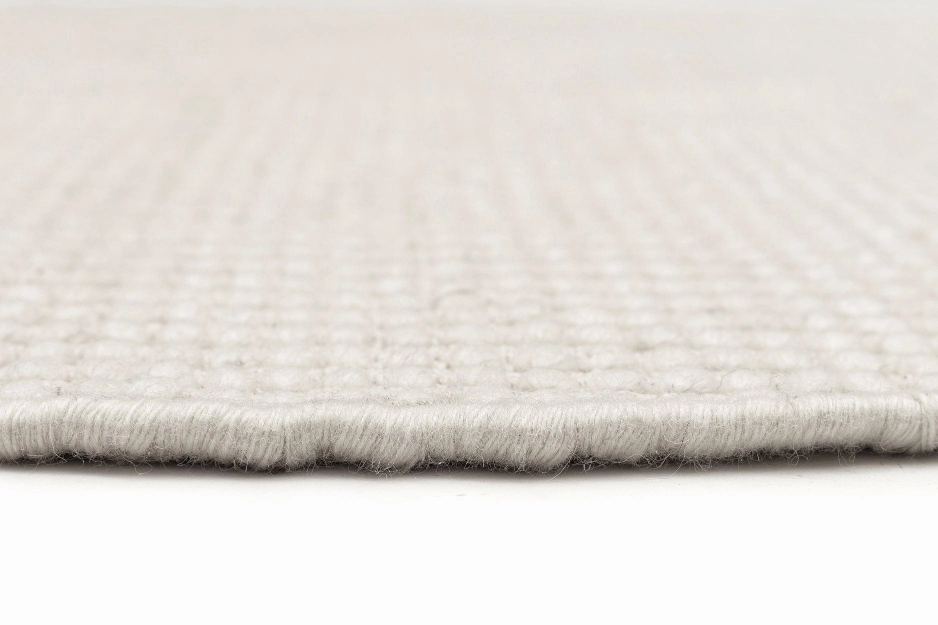 Pella Cream and Grey Textured Flatweave Round Rug