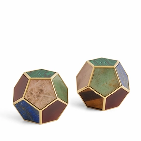 Pentagon Spice Jewels - Multistone   24k Gold (Set of 2)nordic style desktop ornaments