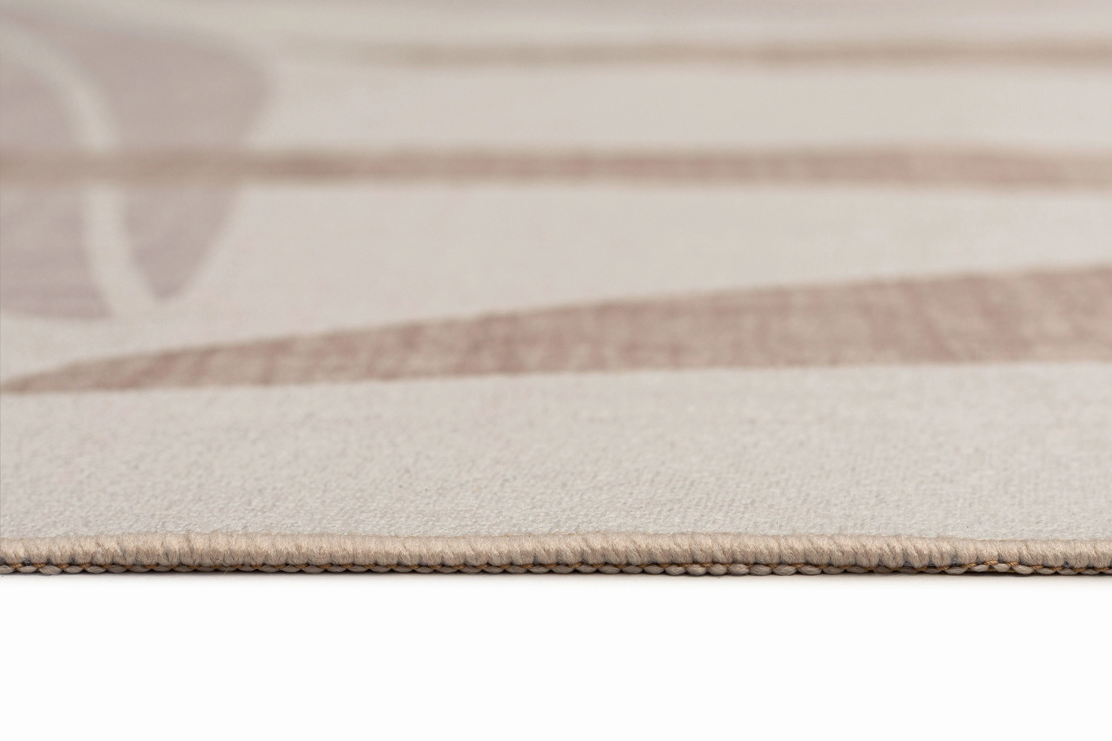 Perlha Beige and Grey Botanical Washable Rug