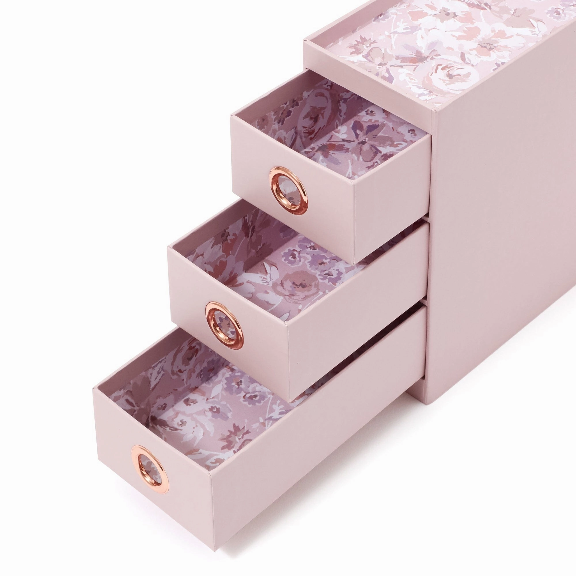Petite 3-Drawer Chest With Pen Stand 3S Flower Pink