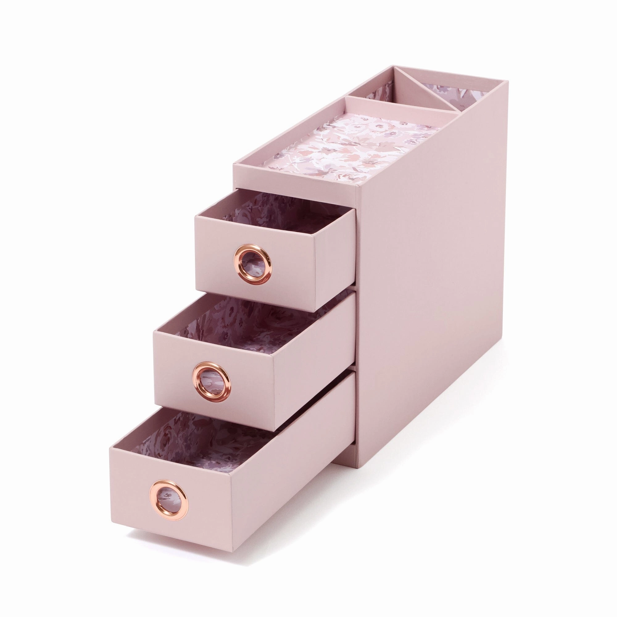Petite 3-Drawer Chest With Pen Stand 3S Flower Pink