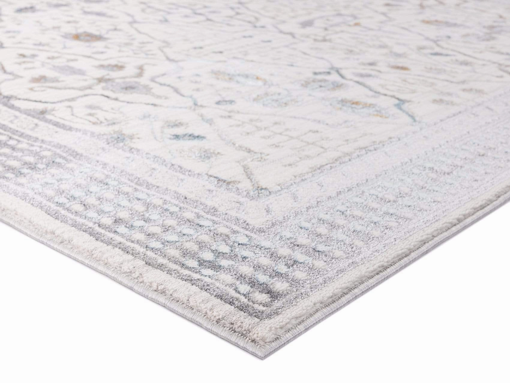 Pheobe Grey Cream And Blue Lustrous Traditional Rug *NO RETURNS UNLESS FAULTY